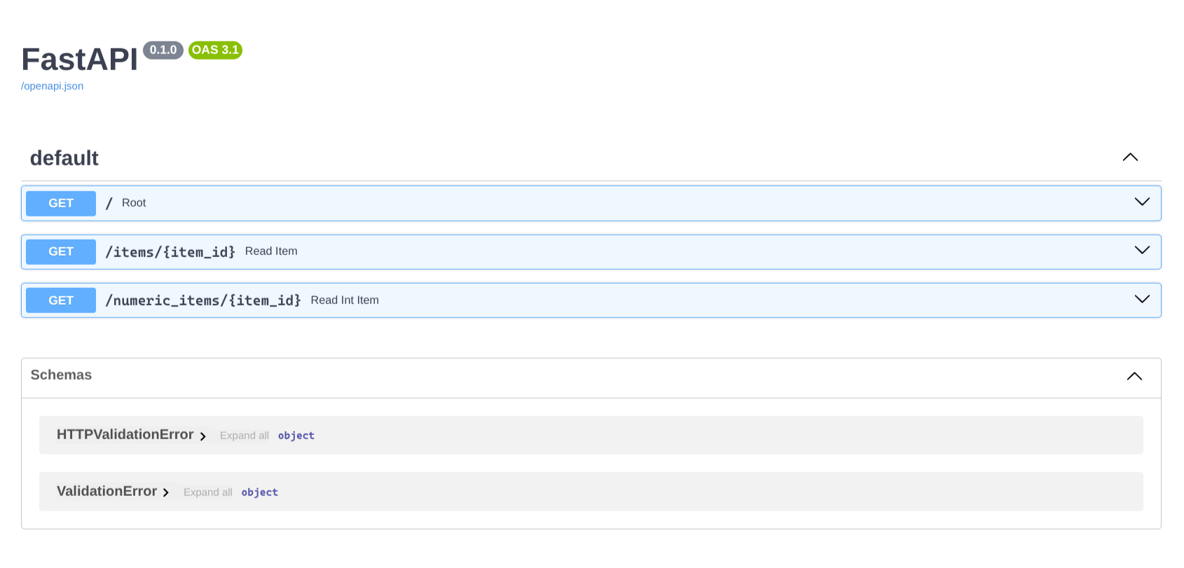 Auto generated documentation for my API