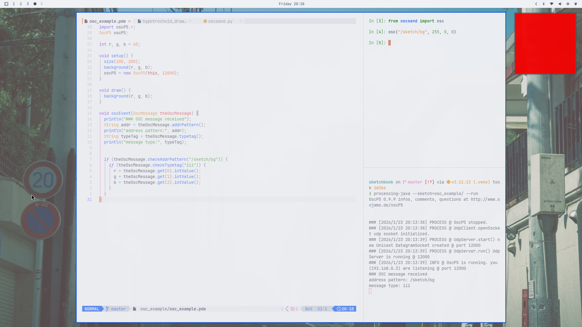 Processing: set background with OSC message